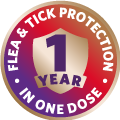 1 year flea and tick protection in one dose